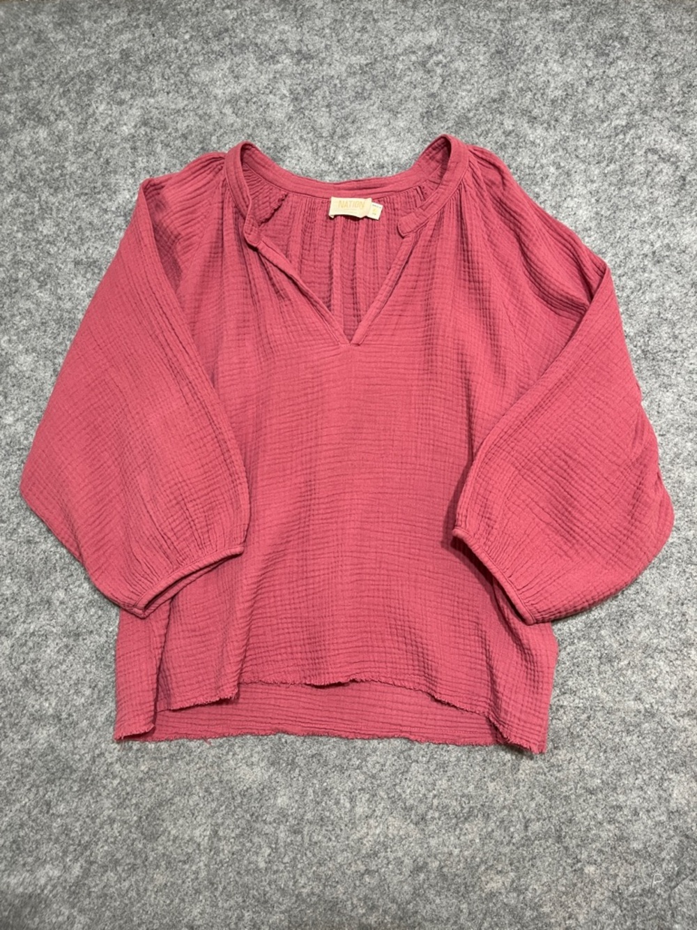 Nation LTD Textured V-Neck Blouse in Dusty Rose